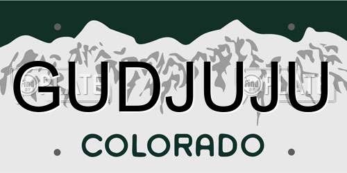 GUDJUJU Colorado License Plate