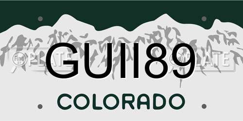 GUII89 Colorado License Plate