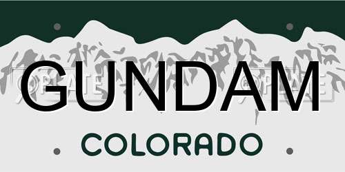 GUNDAM Colorado License Plate