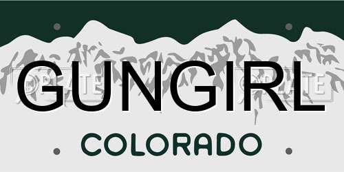 GUNGIRL Colorado License Plate