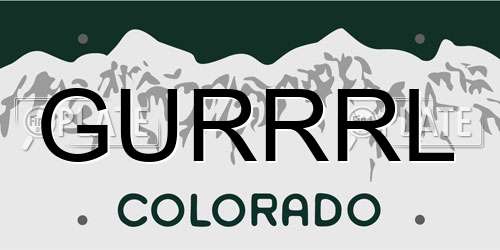 GURRRL Colorado License Plate