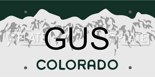 GUS Colorado License Plate