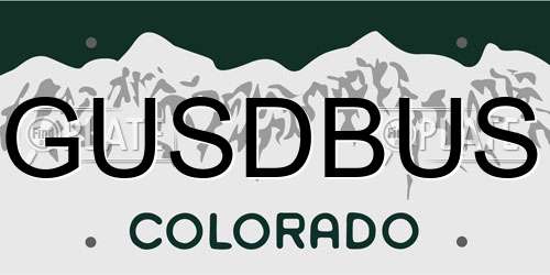 GUSDBUS Colorado License Plate