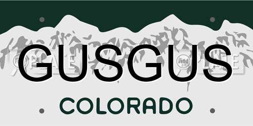GUSGUS Colorado License Plate