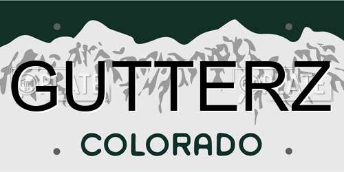 GUTTERZ Colorado License Plate