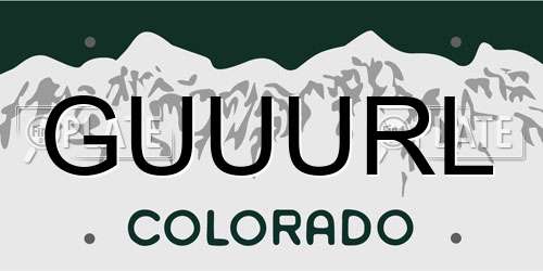 GUUURL Colorado License Plate