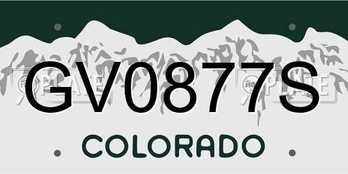 GV0877S Colorado License Plate