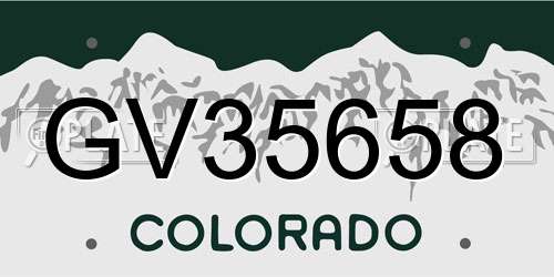 GV35658 Colorado License Plate