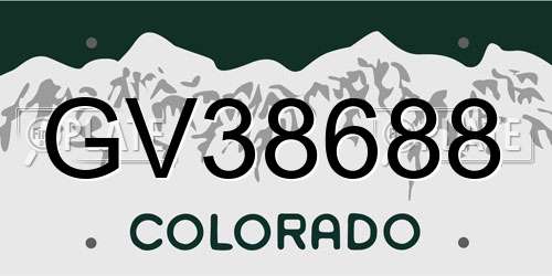 GV38688 Colorado License Plate