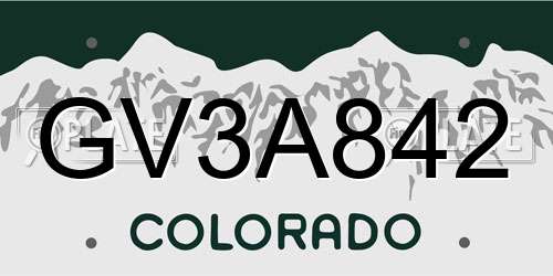GV3A842 Colorado License Plate