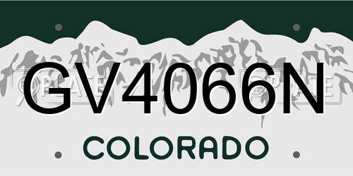 GV4066N Colorado License Plate