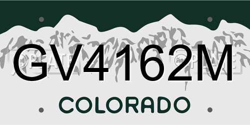 GV4162M Colorado License Plate