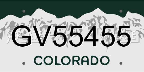 GV55455 Colorado License Plate