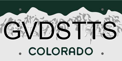 GVDSTTS Colorado License Plate