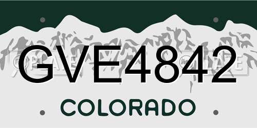 GVE4842 Colorado License Plate