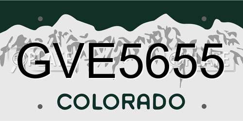 GVE5655 Colorado License Plate