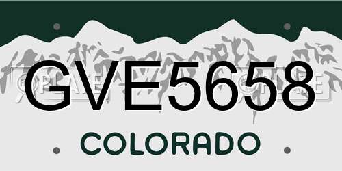 GVE5658 Colorado License Plate