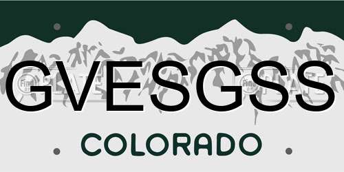 GVESGSS Colorado License Plate