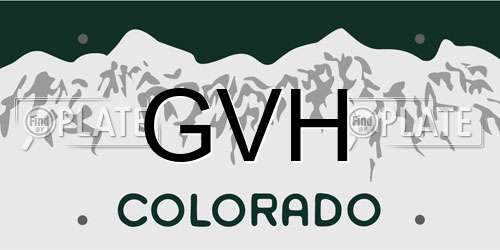 GVH Colorado License Plate