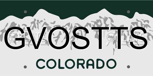 GVOSTTS Colorado License Plate