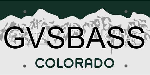 GVSBASS Colorado License Plate