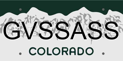GVSSASS Colorado License Plate