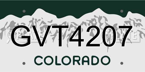 GVT4207 Colorado License Plate