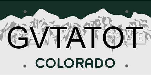 GVTATOT Colorado License Plate