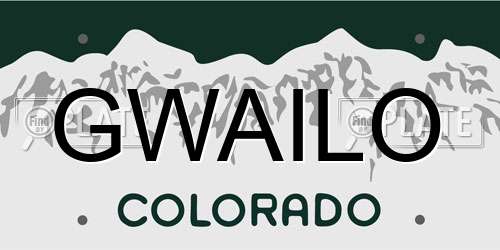 GWAILO Colorado License Plate