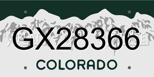 GX28366 Colorado License Plate