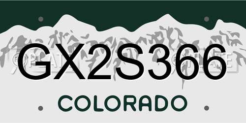 GX2S366 Colorado License Plate