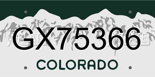 GX75366 Colorado License Plate
