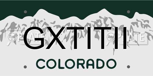 GXTITII Colorado License Plate
