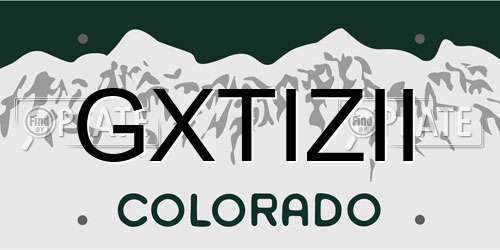 GXTIZII Colorado License Plate
