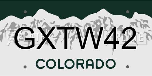 GXTW42 Colorado License Plate