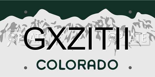 GXZITII Colorado License Plate