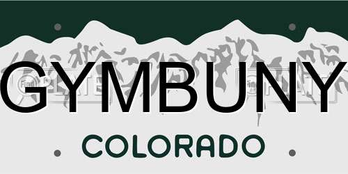 GYMBUNY Colorado License Plate