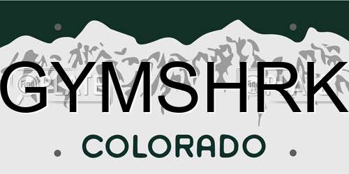 GYMSHRK Colorado License Plate