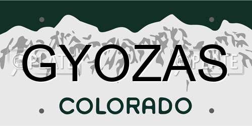 GYOZAS Colorado License Plate
