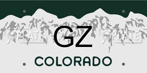 GZ Colorado License Plate
