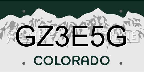 GZ3E5G Colorado License Plate