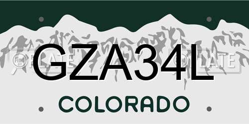 GZA34L Colorado License Plate