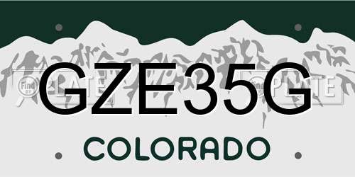 GZE35G Colorado License Plate