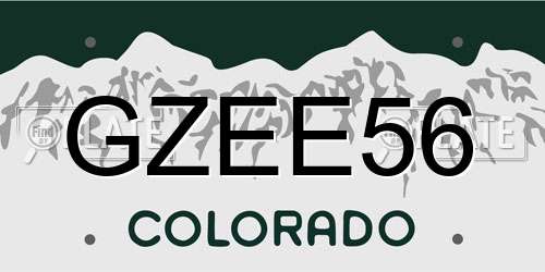 GZEE56 Colorado License Plate