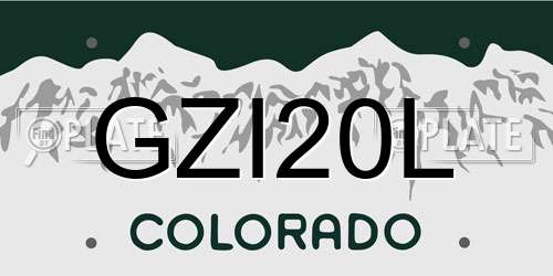GZI20L Colorado License Plate