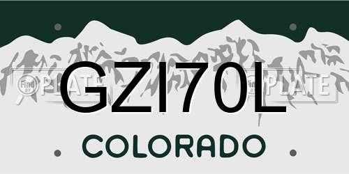 GZI70L Colorado License Plate