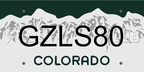 GZLS80 Colorado License Plate