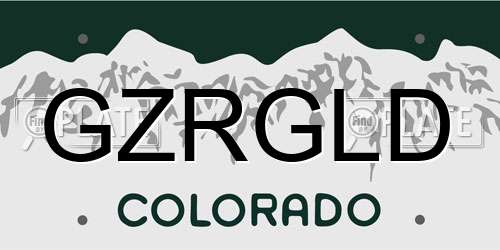 GZRGLD Colorado License Plate