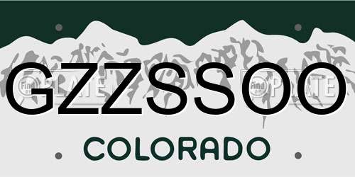 GZZSSOO Colorado License Plate