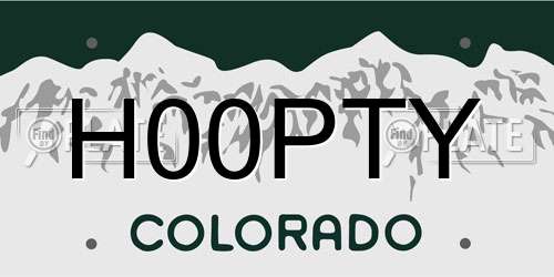 H00PTY Colorado License Plate